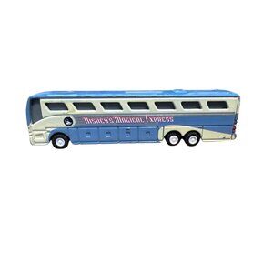 Disneys Magical Express Collectible Diecast Bus Model 6" Blue & cream Vintage Ma